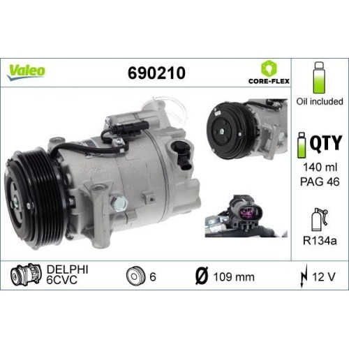 Compresseur Valeo 690210 Core-flex : L'Excellence du Froid pour Opel et Vauxhall
