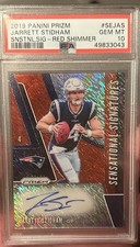 2019 Prizm Jarrett Stidham RED Shimmer AUTO 4/25 Rookie  (RC) PSA 10 [Jersey#]