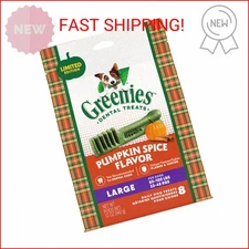 Greenies Large Dental Dog Treats, Pumpkin Spice Flavor, Limited Edition, 12 oz. 