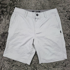 ONeill Hyperdry Hybrid Shorts Mens 30 x 8 Gray Stretch Quick Dry Zip Pocket Flaw