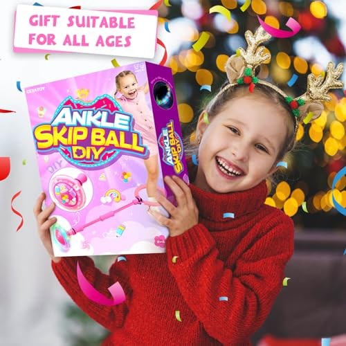 Ankle Skip Ball for Kids: Toys for 4-8 Years Old Girls, Skip it Toy for Pink - Picture 8 of 8