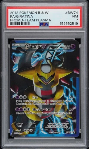 2013 POKEMON BLACK & WHITE PROMO TEAM PLASMA #BW74 FULL ART/GIRATINA PSA 7
