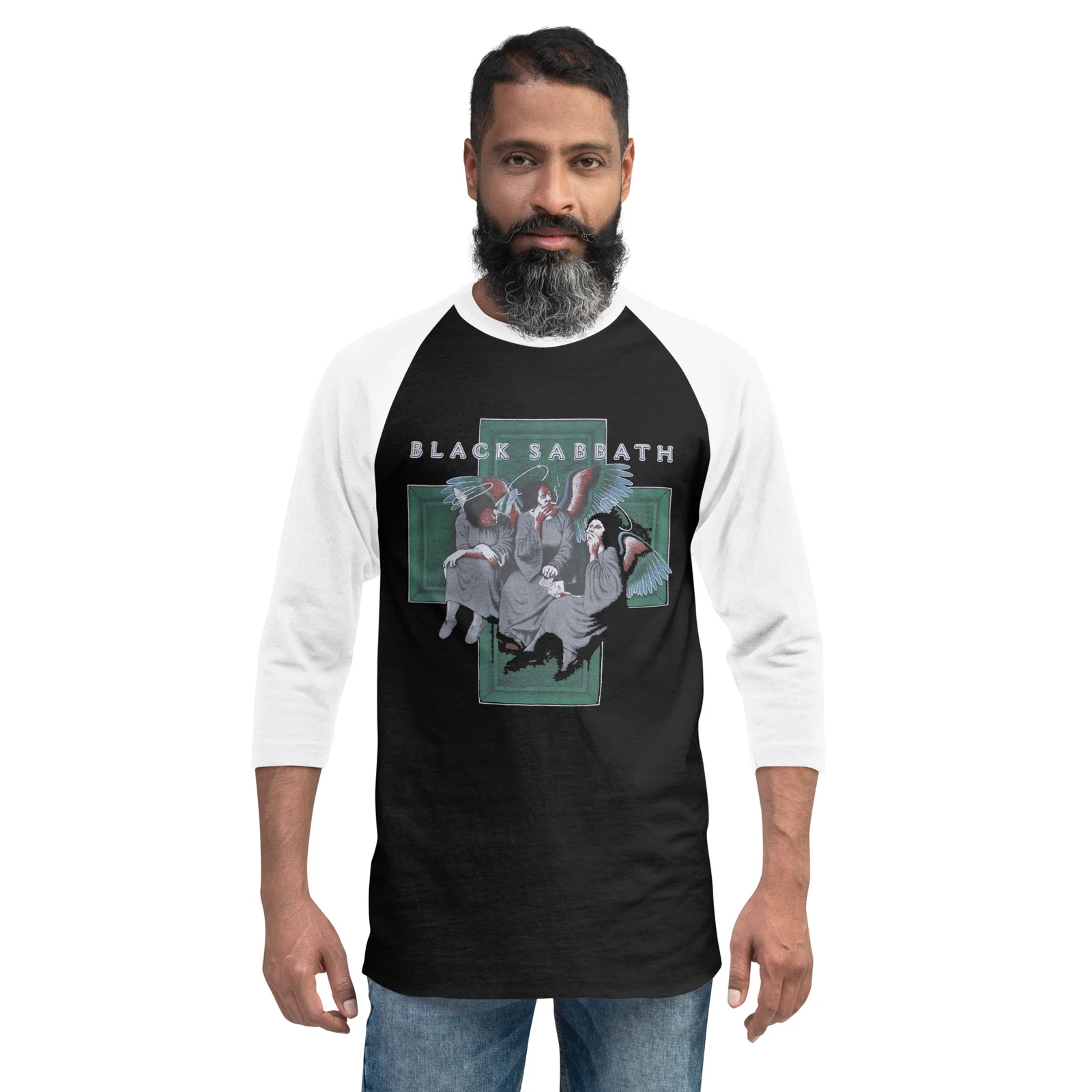 Black Sabbath Unisex 3\4 Sleeve Baseball Tee
