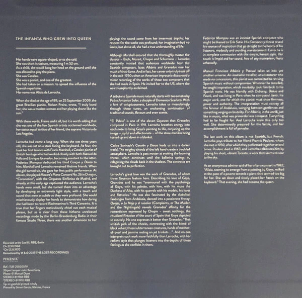 THE LOST RECORDINGS TLR-2503057 ALICIA DE LARROCHA UNRELEASED BERLIN RECORDINGS - Bild 3 von 4