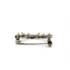 VTG Sterling Silver 925 Marcasite Faux Pearl Round Wreath Brooch Pin Estate — photo 5