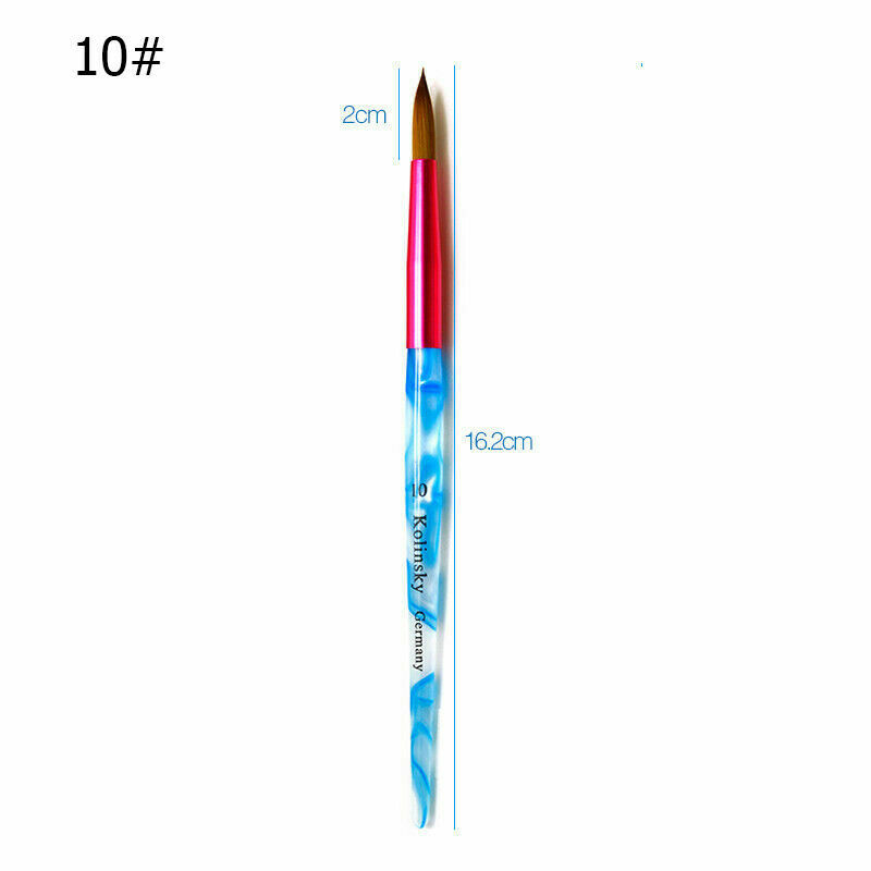 Acrylic Kolinsky Nail Brushes Blue And Pink Sizes 818 Round Hair Nail Art Brush Cuisine