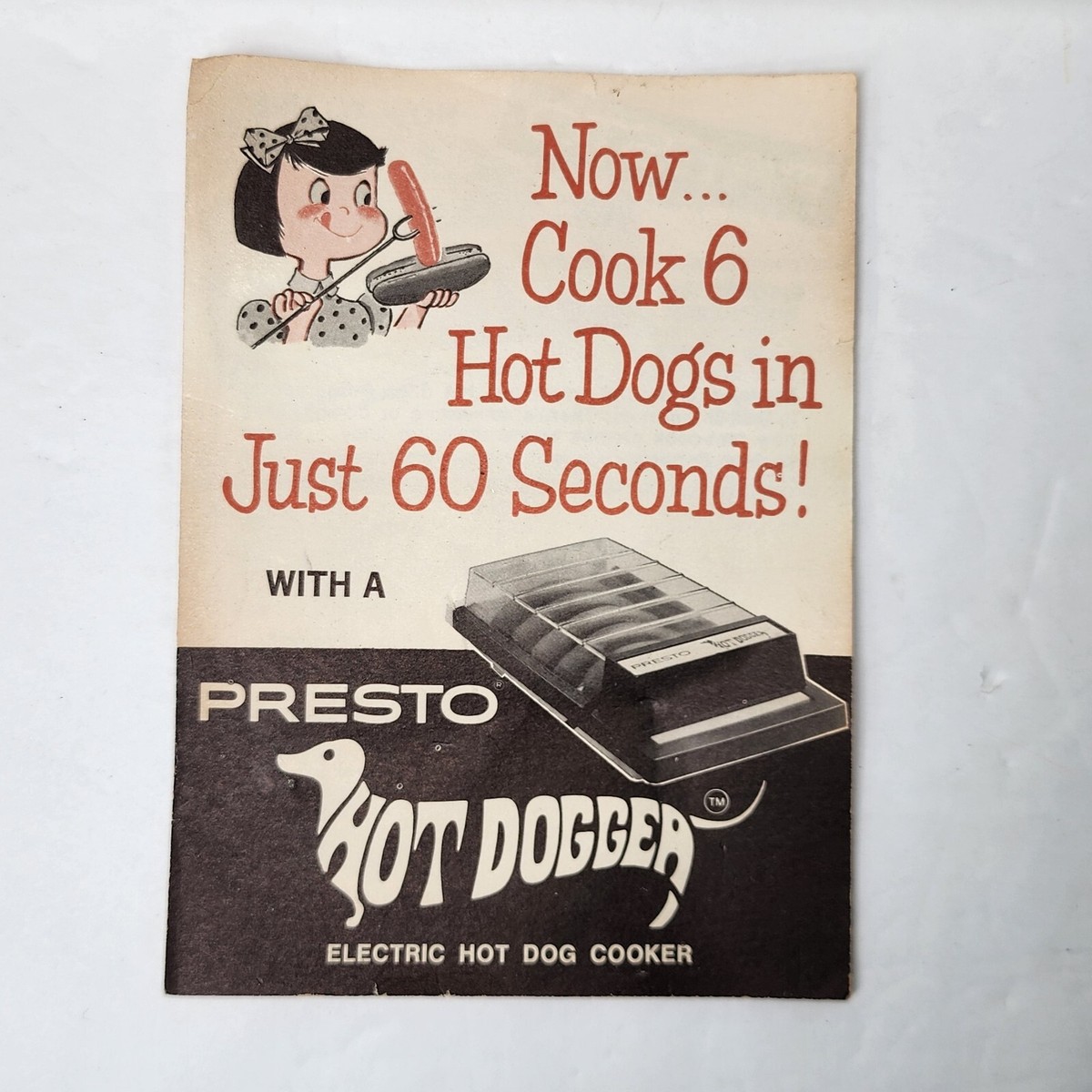 Vintage PRESTO HOT DOGGER Automatic Hot Dog Cooker Brand