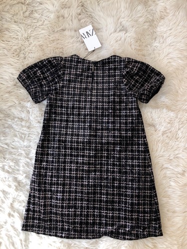 New Zara Girls Black Sparkly Velvet Dress Size 8 Years - Picture 6 of 6
