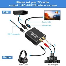 192Khz Convertitore Audio Digitale Analogico, Alluminio Adattatore Ottico RCA da