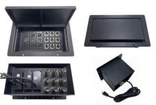 PROCRAFT JUMBO GAP LID FEED-THRU Stage Pocket/Floor Box w/ 3) AC 9) XLR Female