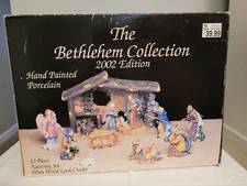 The Bethlehem Collection 2002 Edition Hand Painted Porcelian 12 Piece Nativity
