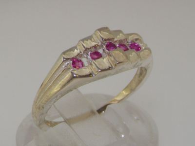925 Sterling Silver Natural Ruby Womens Modern Ring - Sizes J to Z