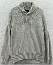 American Eagle Sweater Womens Medium Gray Chu...