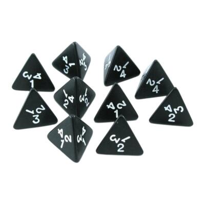 10er Pack D4 Würfel 4-seitig polyedrische Würfel für TRPG Mathe Unterricht Party Requisiten