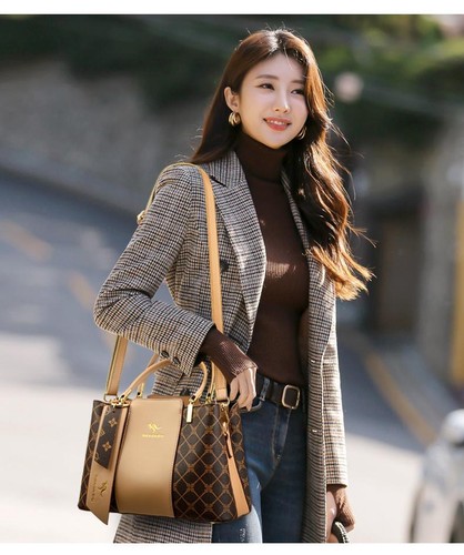 Luxury Handbag Fashion Print Large Capacity Soft Leather Women Shoulder Crossbod - Picture 17 of 36
