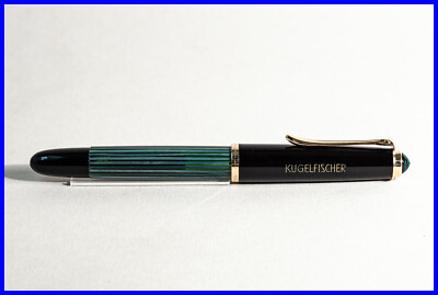 PELIKAN 400 NN Fountain Pen with OB 14K Nib GREEN STRIPED & GOLD