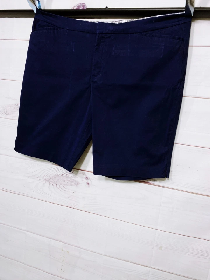 Pantalones Cortos Coldwater Creek Mujer Talla 20 Ajuste Natural Azul Bolsillos Frontales Planos Foto 3 de 4
