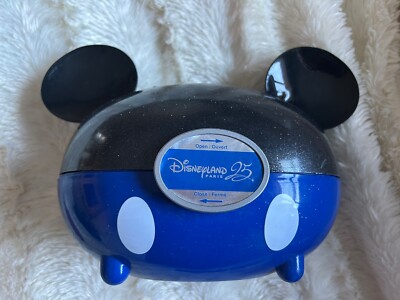 Disneyland Paris Mickey Mouse Ohren Kunststoff Tragetasche Brotdose 25th Anniversary
