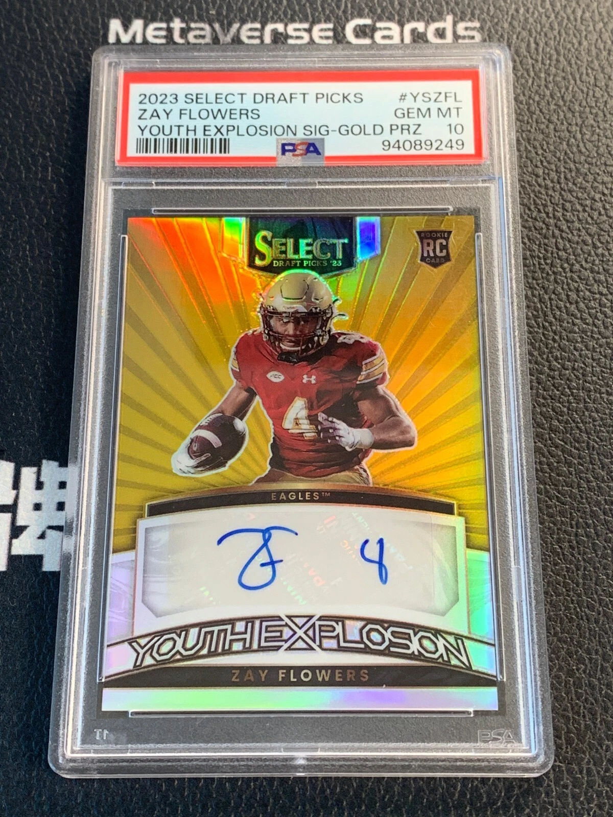 Zay Flowers Panini Select Draft Picks Youth Explosion Signatures #YSZFL Gold