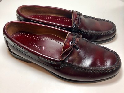 Cole Haan Mens Leather Burgundy Bow Tie Loafers Size 9 D | eBay display picture 1