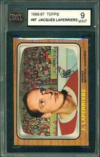 1966 67 TOPPS #67 JACQUES LAPERRIERE KSA 9 MINT