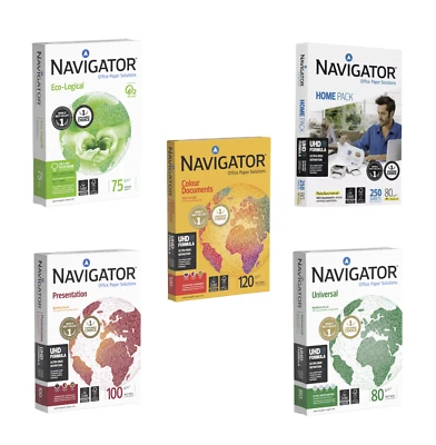 NAVIGATOR A4 Printer Paper 75gsm 80gsm 100gsm 120gsm Laser & Inkjet Copy Paper Home Office