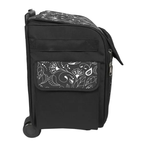 Black Sewing Machine Storage Bag Tote Case Rolling w/ Wheels Sew Carrier Wheeled - Picture 10 of 11