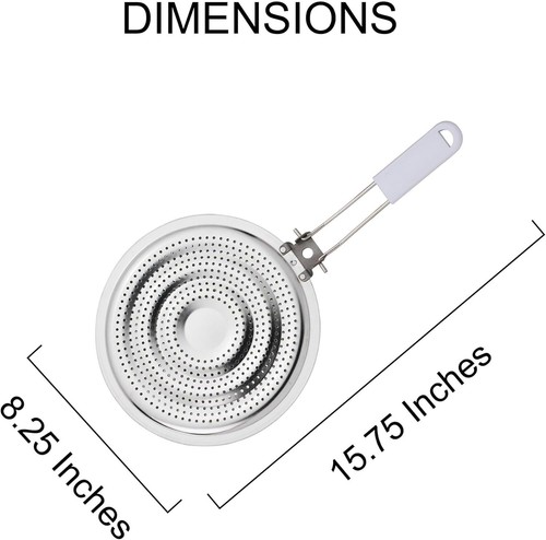 HIc Kitchen Heat Diffuser Reducer Flame Guard with Removable Handle, Stainless S - Picture 5 of 11