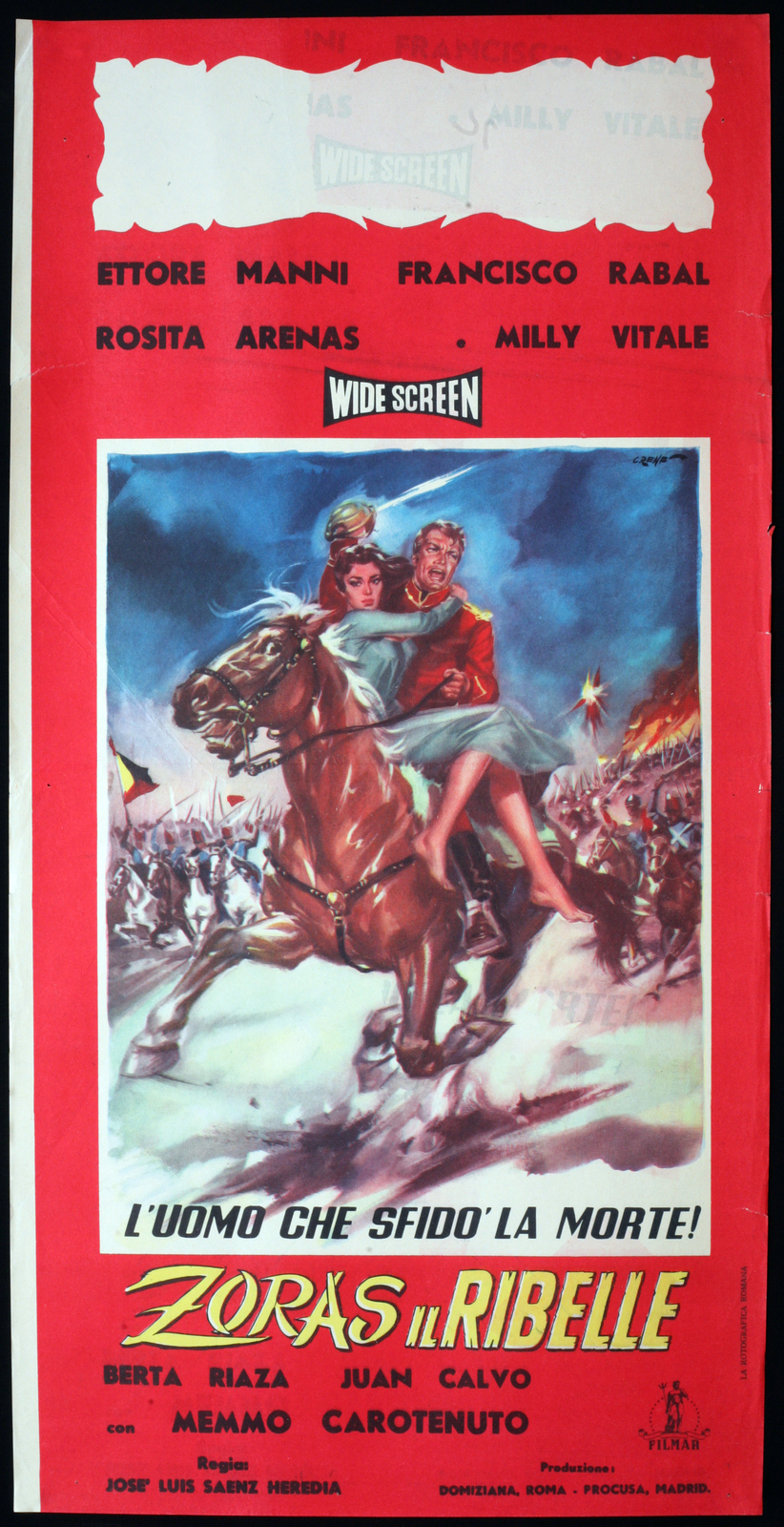 Locandina originale film Zoras il ribelle (1959) - Regia di José Luis Sáenz de Heredia