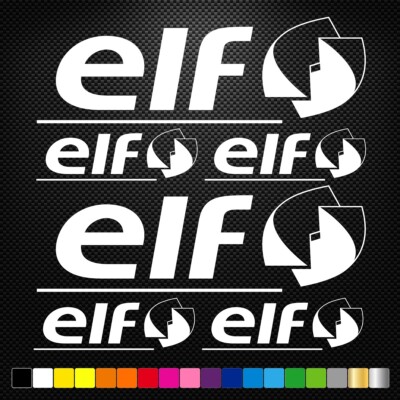 ELF - 6 Decals Stickers Sponsors Car Bike Motorcycle Motocross MX ATV