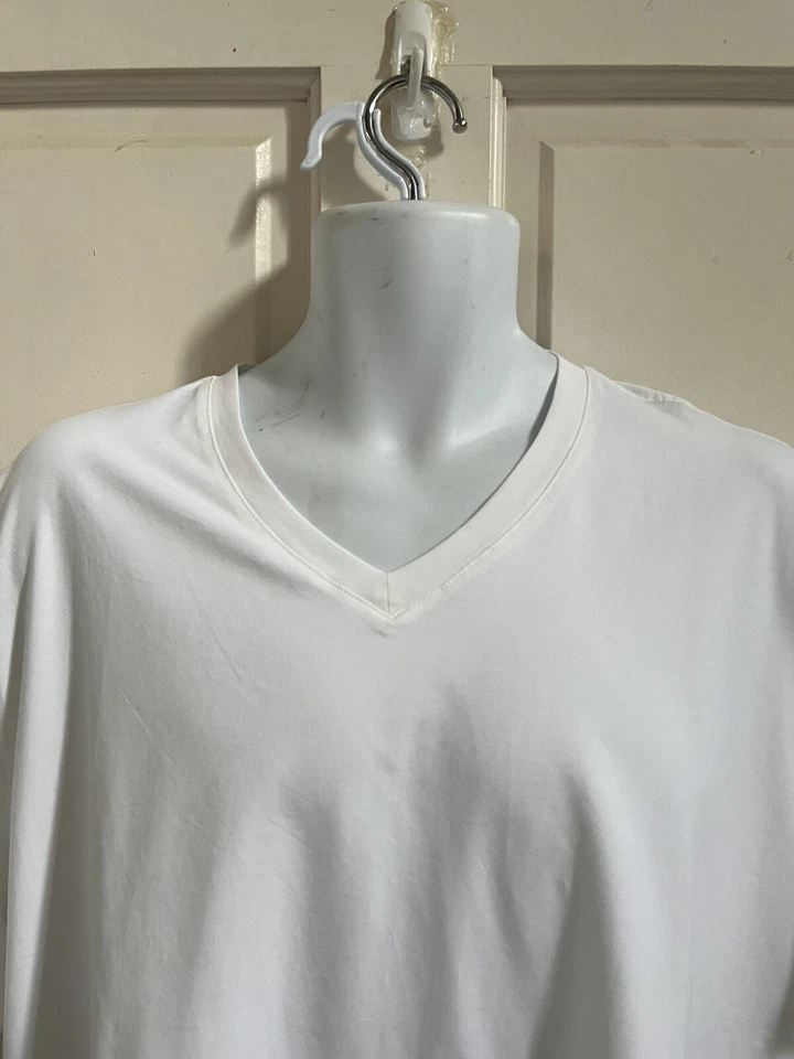 JOSEPH ABBOUD НОВЫЙ! Мужская белая футболка с v-образным вырезом SLIM FIT хлопок короткий рукав XXL - Изображение 2 из 4