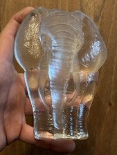 CRYSTAL ELEPHANT BY MATS JONASSON Sweden & Statuette