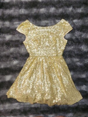 B Smart Junior Womens Gold Sequin Formal Dress Size 13 C15