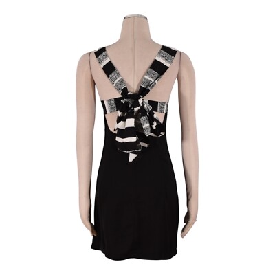 lulus black bow dress MASSIMO DUTTI - Black and Brown Paisley Print Sleeveless Midi Dress – Love  Me Twice main image 0