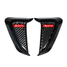 2x Black Carbon Fiber ABS Car Side Fender Vent Air Wing Cover Trim Accessories