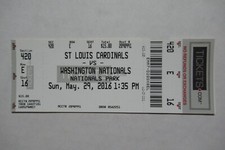 NATIONALS VS CARDINALS 5/29/2016 FULL TICKET ~ JAYSON WERTH (GRAND SLAM HR)