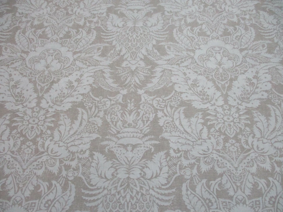 Thibaut Curtain Fabric 'CHARDONNET DAMASK' 2.4 METRES (240cm) BEIGE Linen Blend - Image 3 of 4