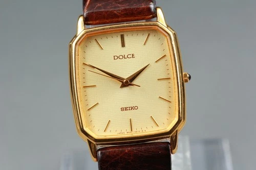 Vintage 1995 [Near Mint] SEIKO Dolce 8N41-5160 Gold 26mm Quartz Men's Watch JPN