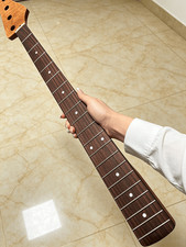 J Bass style 21frets Electric bass neck Roasted Flame Maple Rosewood Nut 38mm--