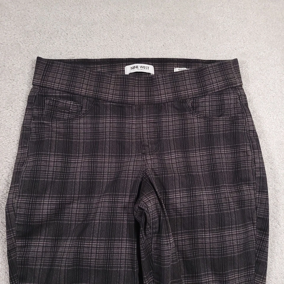 Nine West Heidi Pull-On Skinny Stretch Pant Women's 4 Gray Glasgow Plaid - Image 3 of 4