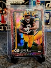 2025 Topps Chrome Josh Jacobs Football LEATHER REFACTOR #110 NFGreen Bay Packers