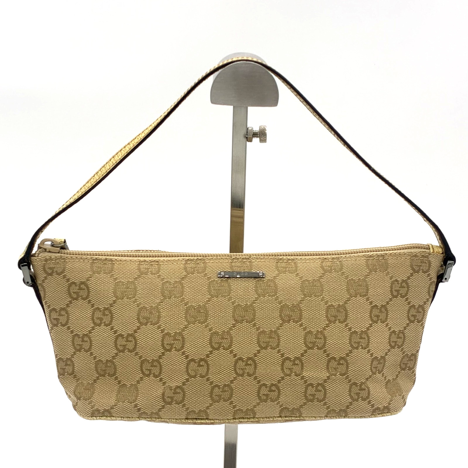 GUCCI GG Canvas Beige Accessory Pouch Leather – Authentic from Japan thumbnail 5