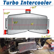 2.5" Inlet 3" Center Outlet Twin Turbo Intercooler Universal 24"X7"X3.5" Core
