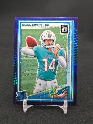 2025 Panini Donruss Optic #213 Quinn Ewers Rated Rookie Purple Shock RC Dolphins