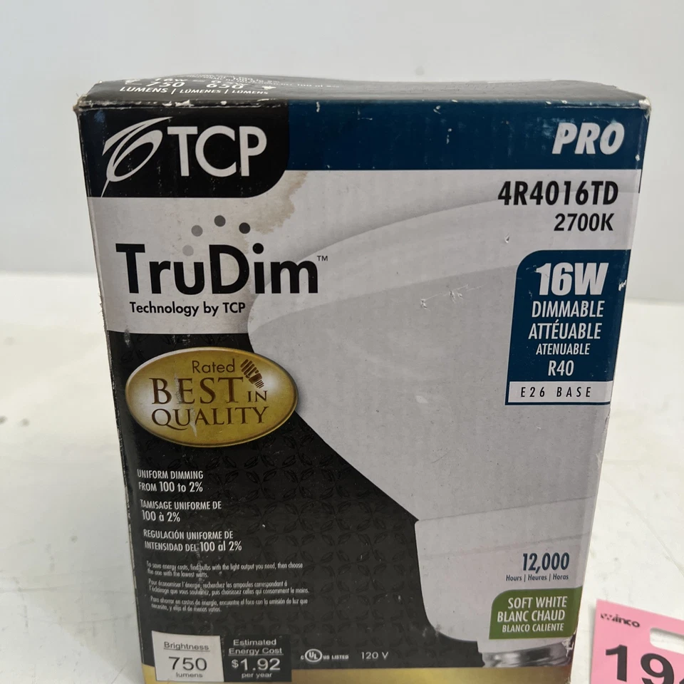 TCP 4R4016TD TruDim Light Bulb 16W 120V 2700K Dimmable - Image 2 of 4