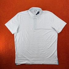 JOHNNIE-O Mens XL Keaton Caicos White Surf Golf Polo Performance Shirt NEW