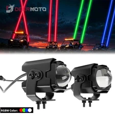 2X Laser RGBW LED Whip Lights Whipless For Polaris RZR XP1000 Can-Am X3 UTV ATV