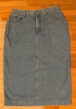 Womens 18 Vintage Venezia vitale 100 Cotton Denim Midi Skirt EUC