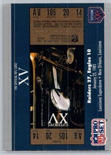 1990 Pro Set Super Bowl XXV Silver Anniversary Commemorative #15 SB XV Ticket
