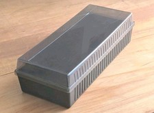 Vintage Gray Acrylic Cassette Case / Holder / Storage - 15 Tape Capacity